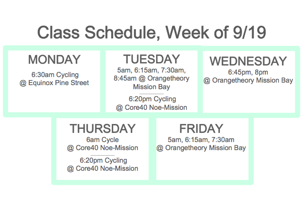 weekly class schedule