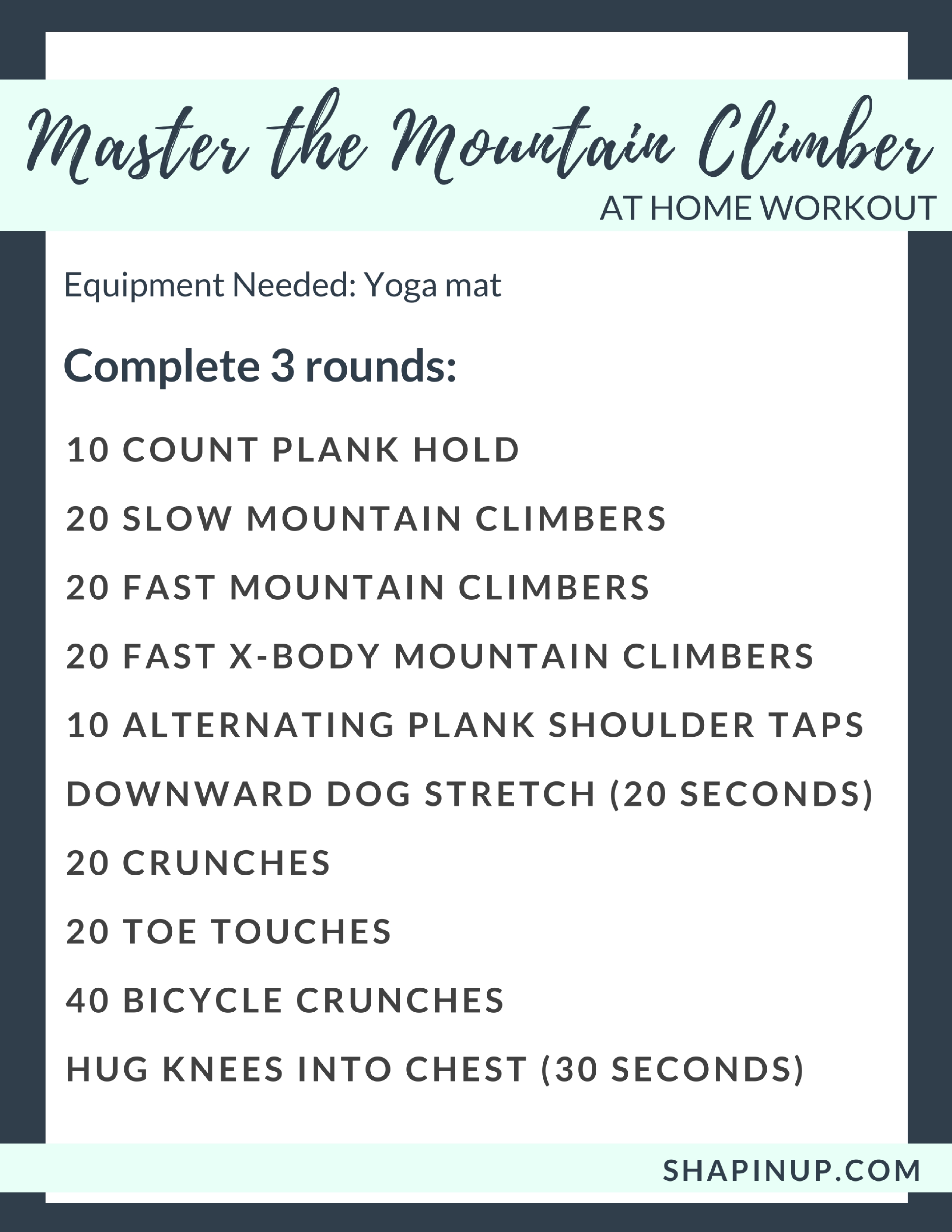 Shapin Up Friday Fitness Master The Mountain Climber Mini Workout Shapin Up Friday Fitness Master The Mountain Climber Mini Workout
