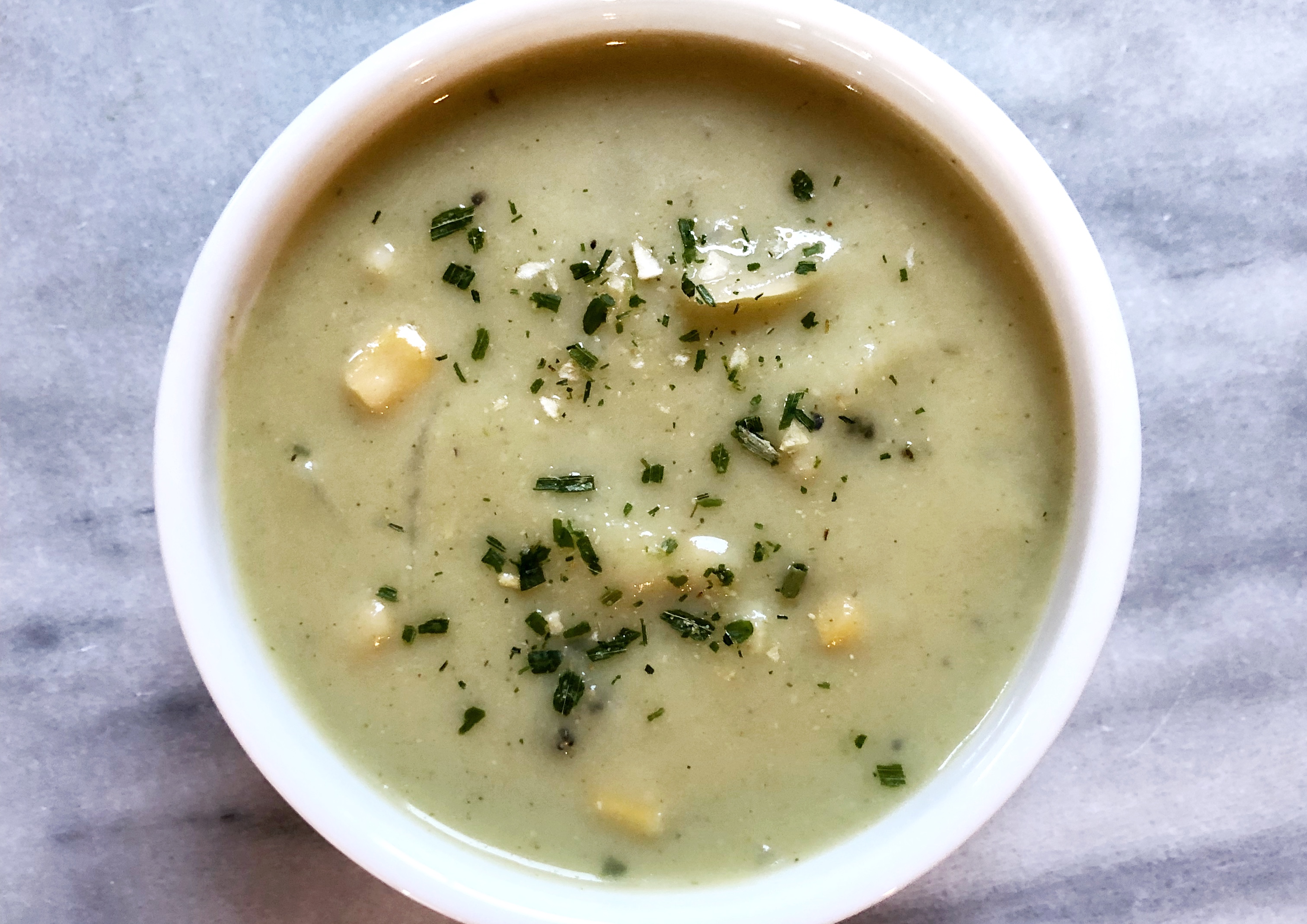 A heathy twist on corn chowder soup